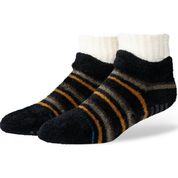 Stance Other - Stance Cozy Slipper Sock Quarter Black Stripe Grip A395D24COZ-BLK Fuzzy Furry